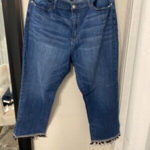 "Vintage" Judy Blue Straight Fit Cropped Jeans with Pompom Trim - 3X